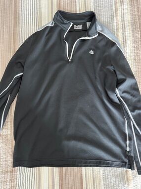 Under Armour Black Zip-Up Athletic Pullover with White Trim
